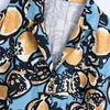 Yaz Kadın Moda Baskı Gevşek Rahat Gömlek Kadın Kısa Kollu Yan Yarık Bluz Bayan Blusas S8801 Tops 210430