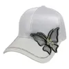 Winfox Fashion Black Hinestone Butterfly Baseball Cap Girls Femmes Snapback Hip Hop Sun Hat5782860