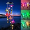 Lâmpadas solares Power Bells Bells Chime Cristal Bola de Cristal Borboleta Borboleta Libélula Impermeável à Prova Ao Ar Livre para Pátio Jardim Garde