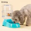 Distributeur d'eau pour animaux de compagnie Mangeoires automatiques pour chats et chiens Bol de nourriture Produits pour chats pour fontaine d'eau en plastique Fournitures pour animaux de compagnie 210320