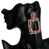 Luksusowe kwadratowe kolczyki dla kobiet Rhinestone Big Crystal Geometryczne kolczyki z kroplami mody Modren biżuterii Dangle Chandelie3305138