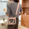 Shoulder Bags Pooflower Summer PVC Transparent Small For Women Chain Handbags Lady Crossbody Bag Bolso Transparente Mujer ZH463