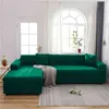 1/2/3/4 Seat Effen Kleur Sofa Cover voor Woonkamer All-inclusive Polyester Moderne Elastische Corner Couch SnowCover 45009 211116