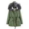 Chaqueta cortavientos gruesa de piel grande de invierno para mujer, Parka larga con capucha, chaqueta holgada de talla grande para mujer, abrigo 210531