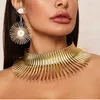 Ohrringe Halskette Longqu Afrika Hochzeit Frau Halsketten Set brasilianisches Gold übertrieben Drehmoment Halsband Schmuck