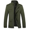 Merk Mannen Jas Jassen Mode Trench Coat Herfst Casual Silm Fit Overjas Zwarte Bomber Mannelijke Lange Jas M-5XL 210819