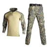 Taktische Tarnung Uniform Kleidung Anzug Männer Combat Shirt + Cargo Hosen Mit Knie Pads Jagd Sets