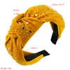 1 PC Bow Knot Hairband Miękkie bawełniane Wygodne Słodkie Proste Dziewczyny Tkaniny Cross Solid Headband Prezenty Damskie Zespoły głowy