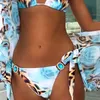 DEAT Summer Fashion Scava Fuori Stampa Sexy Crystal Vita bassa Set due pezzi Donna Abiti Costume da bagno Bikini SD482 210702