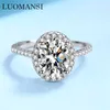 Luomamsi 5*7MM 1CT 2CT Egg-shaped Ring with GRA Certificate Super Flash Wedding Party Woman Gift 211217