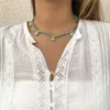 Wyjątkowy Tassel Zielony Kamień Naturalny Choker Naszyjnik Dla Kobiet Ślub Got Light Luxury Koralik Łańcuch Kobiet Biżuteria