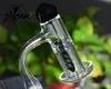 Hyman Traceless Quartz Banger Terp Slurper Straight for Smoking Colorful Marble Screw Set Beveled Edge Flat Top Oil bongs dab rig