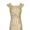 Women's Art Deco Flapper -jurken uit de jaren 1920 lovertjes gekrande franjes geëmbleerd Great Gatsby Casual