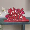 バレンタインデーパーティー木製の卓上サイン愛ハート形のテーブルトッパーの結婚記念日の装飾のためのトッパー