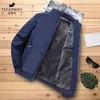 Otoño Invierno Abrigo de algodón Chaqueta para hombres Negocios Viejo Hombre Ejército Ropa de terciopelo Béisbol 211126