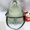 ZENCY Silver Hardware 100% Genuine Cow Leather White Lady Women's Backpacks First Layer Cowhide Summer Backpack Young Girls Bag