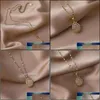 Altre collane Pendenti Gioielli 2021 Corea del Sud Moda Temperamento Collana con pendente Semplice Versatile Punta Clavicola Catena Donna Drop Del