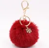 Creativity Snowflake Plush Keychain Pendant Luggage Decoration Jewelry Key Chain Christmas Gift Keyring 15 colors mixed