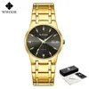 WWOOR Fashion Diamond Men Watches Top Brand Luxury Gold Black Quartz Wristwatch Waterproof Automatic Date Relogio Masculino 210804