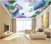 Niestandardowe zdjęcie tapety 3D Zenith Mural moda nowoczesne piękne kwiaty motyl sufit fresco malowidła ścienne papiery ścienne dekoracja domu