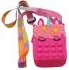 Party Gunst Pop Bag Fidget Girls Speelgoed Duw Bubbels Squeeze Speelgoed Siliconen Sleutelhanger Purse Schoudertassen Stress Relief Rugzak voor Kerstcadeaus