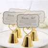 Wunderschöner gold-silberner „Kissing Bell“ Glocken-Tischkartenhalter/Fotohalter für Hochzeit, Tischdekoration, Partygeschenke, RRE10668