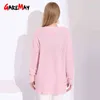 Gebreide V-hals Roze Trui Vrouwen Pullovers Vintage Winter Vrouw Breien Pullovers Herfst Basic S Vrouwelijke Trek 210428