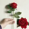 51cm Röd konstgjorda silke rosor blomma bukett för bröllop brud som håller hem falska vita blommor billiga för hembordsdekoration