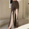 HziriP S-2XL Flare Pants Solid Autumn High Waist All Match Office Lady Vintage Fashion Loose-Fitting Wide Leg Trousers 211124