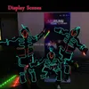 Аксессуары костюма светодиодная светящаяся одежда освещенная танцевальная одежда светящийся робот освещает костюмы мужчин эль одеждая одежда светящийся костюм