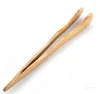 Teas Tools Bamboo Teaware Tea Clips Wood Toast Tong Wooden Toaster Bagel Bacon Squeezer Sugar Ice Teas Tongs 18CM ZC256