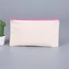 Blank DIY Craft Bags Canvas Pen Pencil Case Cotton Invoice Bill Makeup Cosmetic Bag Multipurpose Travel Toiletry Pouch with Zipper