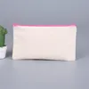 Em branco DIY artesanato sacos canvas canvas lápis caso de algodão fatura bill makeup bolsa cosmética multiuso travel bolsa de toalete com zíper