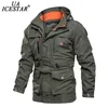 UAICESTARメンズウィンタージャケットパーカーコート防風屋外ミリタリーファッション厚いジャケットの暖かいジャケットカジュアルな大きさ5xlメンズ210811