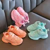 Children's Air Mesh Breathable Blue Orange Sneakers For Kids Boys Girls School Hip Hop Jazz Dance Sports Running Shoes 2021 New G1025