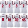 Baloncesto serigrafiado DeMar DeRozan Jersey 10 Zach LaVine 8 Lonzo Ball 2 Coby White 0 Nikola Vucevic 9 Alex Caruso 6 Color del equipo Rojo Negro Azul Hombres Mujeres Niños