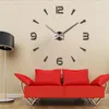 Spécial grande horloge murale de bricolage design moderne salon quartz 3D grande montre murale acrylique horloges miroir autocollants décor à la maison 210325
