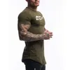 Męska Moda T Shirt Men Tops Lato Fitness Bodybuilding Odzież Mięśni Męski Koszulki Bawełniane Slim Fit Tees 210716