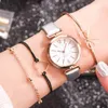 Wristwatches Kobiety Zegarki Podwójne Wybieranie Drukuj Moda Mały Delikatny Europejski Piękno Proste Przypadkowe Bransoletka Zegarek Zegarek Damski 2021Jan