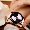 Kobieta student moda zegarek prosty kwarcowy zegarek sportowy styl samochodu czerwony biały czarny pu zespół dziewczyna casual zegarki unikalny zegar prezenta