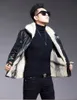 Mens Winter Real Leather Jacket Wolf Fur Coat Thicken Warm Waterproof Jackets Slim Outerwear Tops Plus Size Black 2021 XXXL