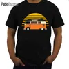 Shubuzhi Летний стиль моды закат ван мужская футболка - пляжные лагеря немецкий автомобиль Combi Bus Surfs Tee рубашка G1217