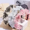 Fashion Chiffon Plissado Headbands para Mulheres Meninas Malha De Seda Weave Hairbands Lace Scrunchies Bezel Hair Hoops Acessórios De Cabelo