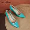 SOPHITINA Classic Pure Color Women's Pumps Genuine Leather Shallow Pointed Toe Shoes Stiletto High Heels Female Work Shoes AO511 210513