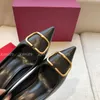 Designer de luxe femmes chaussures habillées talons hauts 2023 mode classique tout match dîner formel haut en peau de mouton Sexy talon plat en cuir véritable