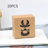 PRINCIPAL DO GREST 10PCS Christmas Kraft Paper Cookie Boxes Candy Box Bags Food Packaging Party Kids Year Navidad 2022Gift