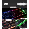 Mechaniczna klawiatura i zestaw myszy przewodowy notebook USB klawiatura gier PC PC Teclado Clavier Gamer Completo Treasiera RGB Delux C3622614