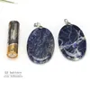 Femmes pierre naturelle grand pendentif collier cristal violet Quartz Rose Glaucophane perles plates bijoux de guérison