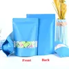 Resealable Stand Up Aluminum Foil Packaging Bag with Window for Zip Self Seal Food Storage Zipper Package Pouch Sealing