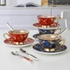 Luxury European Coffee Cup Set Porcelain Tea Cup Set and Saucer Afternoon Tea Coffee Drinkware Bone China Coffee Cup